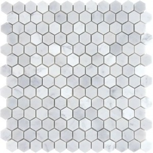 Carrara White Marble Hexagon Polished Mosaic 1 inch